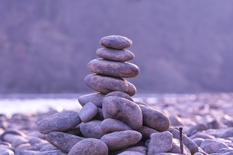 Person meditating in nature